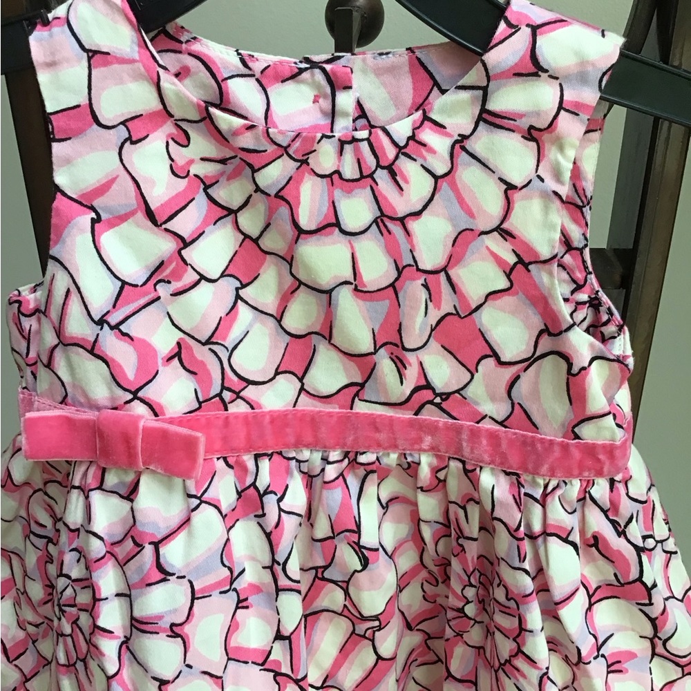 Lilly Pulitzer EUC Girl Dress Floral Print‎ Button Back Lined - Picture 4 of 10